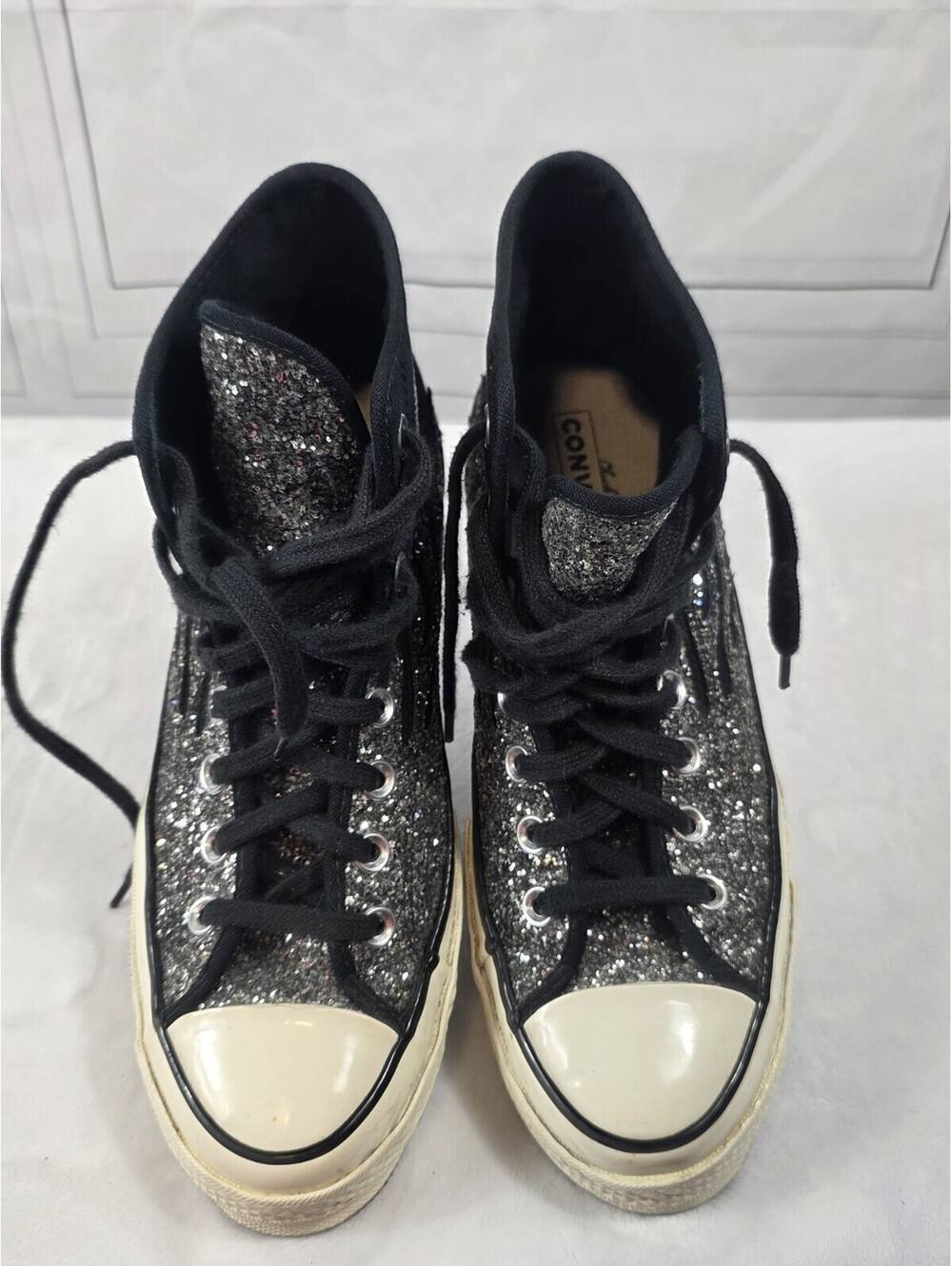Converse Chuck 70 High Top Archival Glitter Flame Black Womens 569387C - Picture 3 of 7